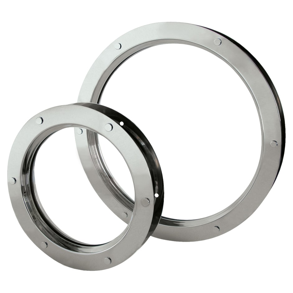 Single Glazed Round Vision Panel - 428mm Diameter - - Satin Stainless Steel - view 2
