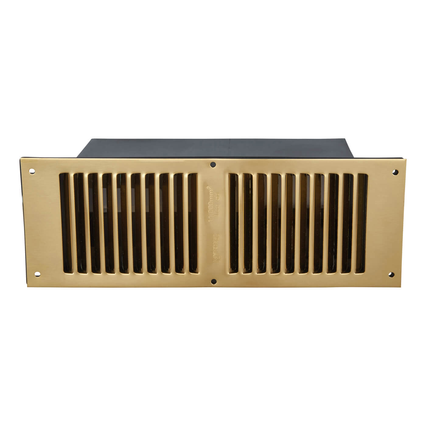 Floor Vent - 267 x 95 x 125mm - 11000mm² Free Air Flow - Polished Brass - view 3
