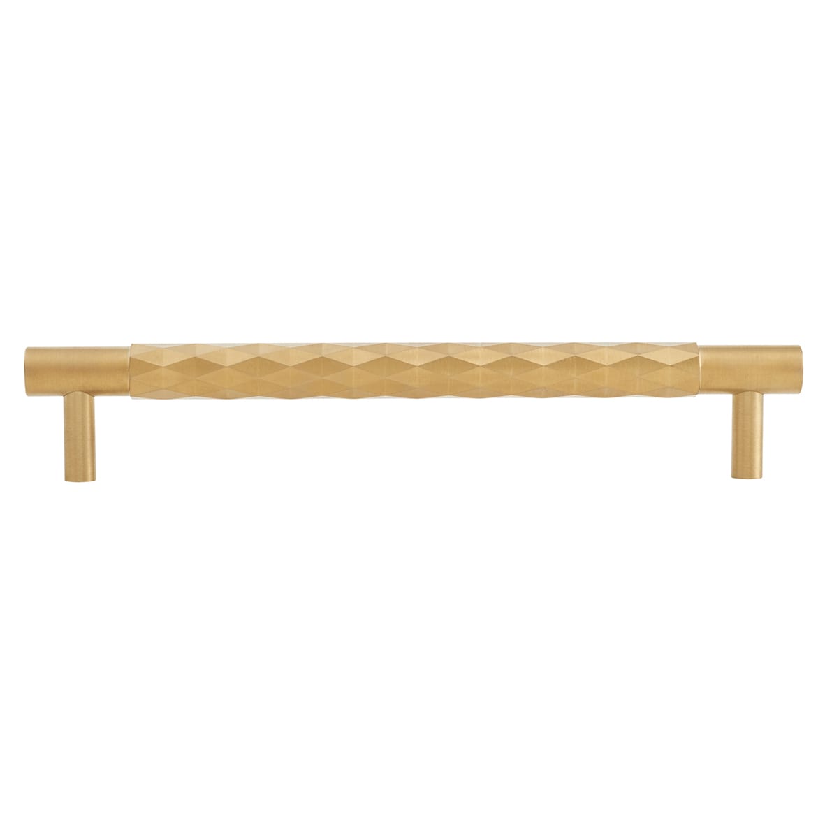 Diamond Cut 14mm T-Bar Cabinet Pull Handle - 160mm Centres - PVD Sat Brass - view 2