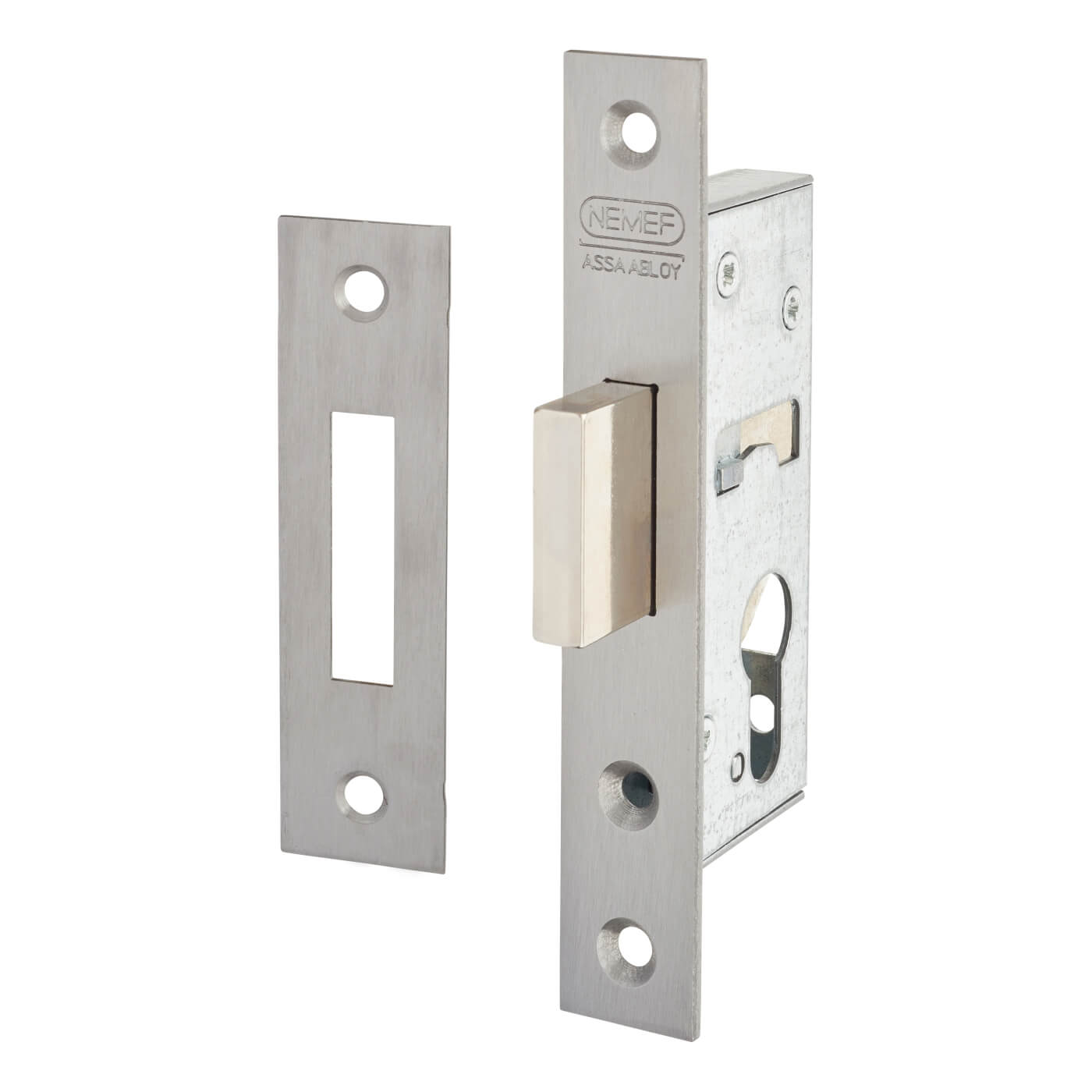 9600 Narrow Style Euro Deadlock - 45mm Case - 30mm Backset - Satin Stainless Steel - view 2