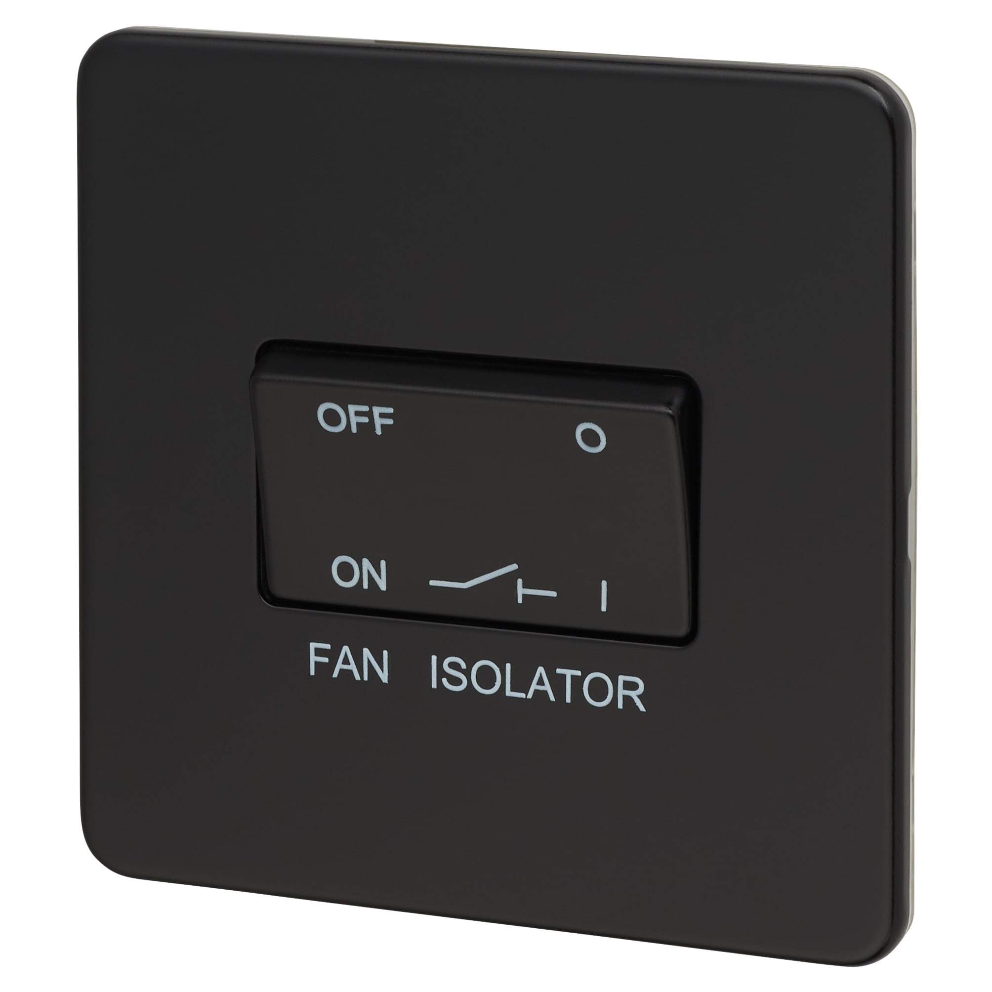 10AX 1 Gang Triple Pole Fan Isolator Switch - Matt Black - view 2