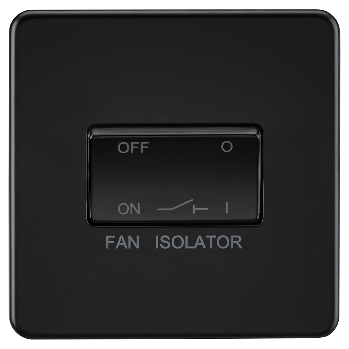 10AX 1 Gang Triple Pole Fan Isolator Switch - Matt Black - view 4