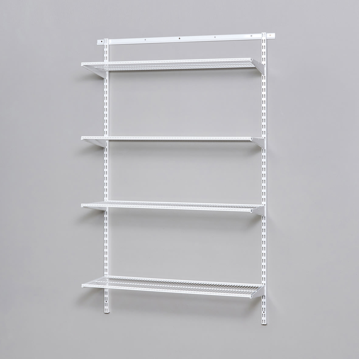Wardrobe & Storage Starter Kit - 1 Bay, 4 Ventilated Wire Shelf - 936 x 1532 x 320mm - White - view 2
