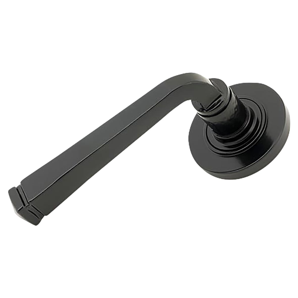 Black Door Handles on Round Rose - Avon Range - view 2