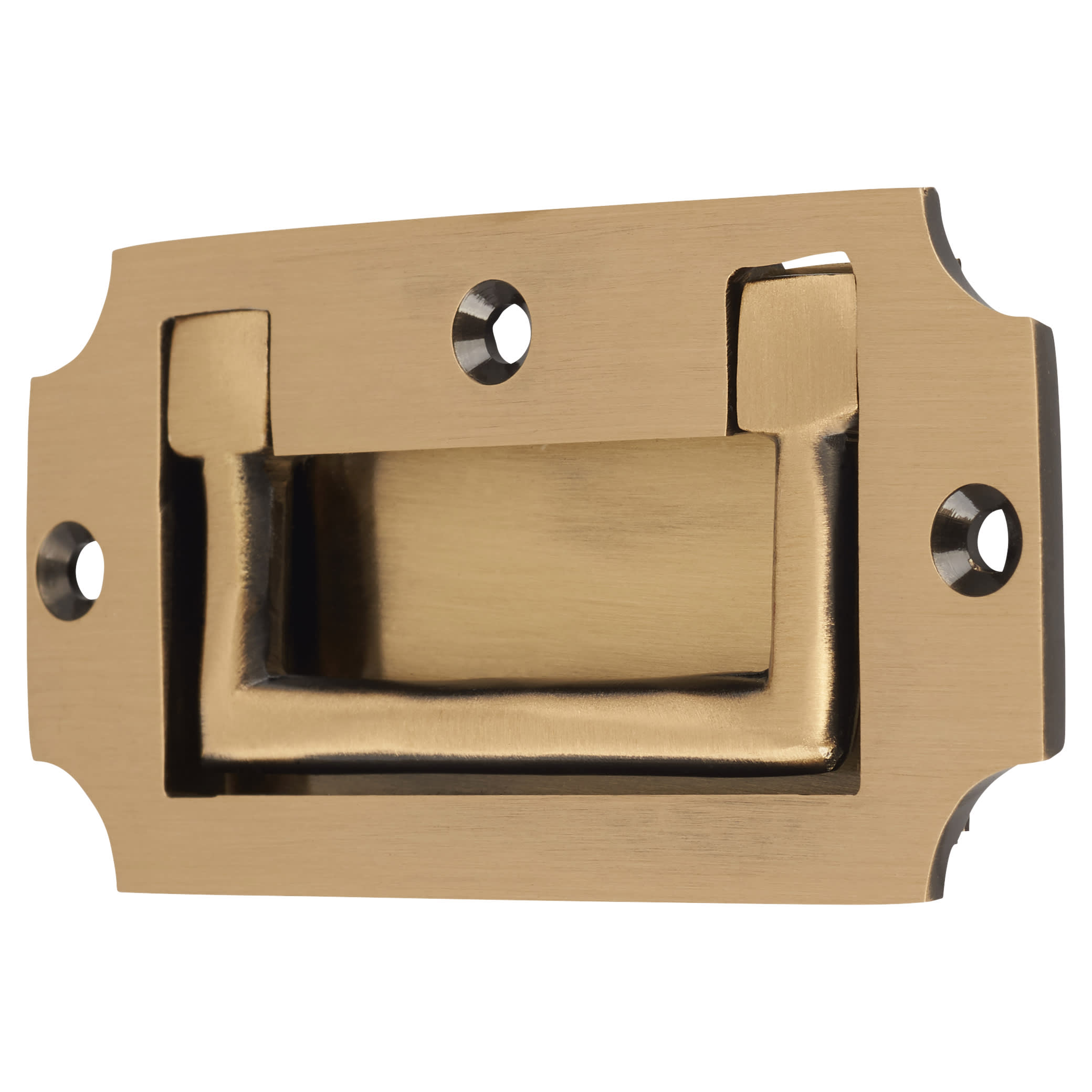 Flush Chest Flush Military Cabinet Pull Handle - 89 x 45mm - Antique Brass - view 2