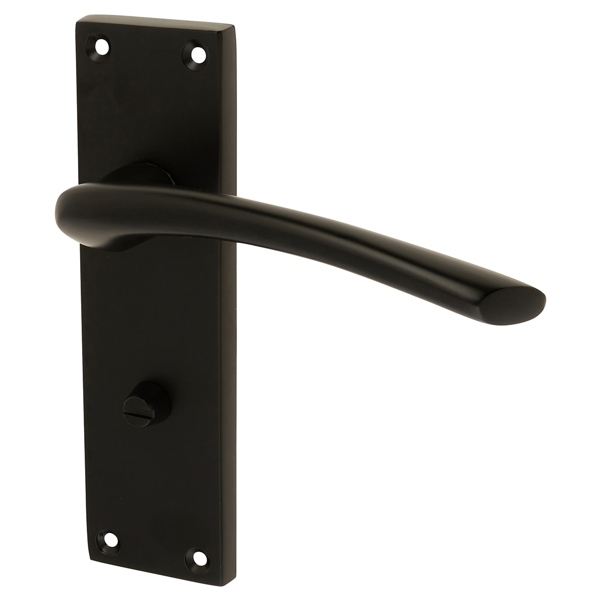 Matt Black Bathroom Lock Door Handles Pack - Rimini Range - view 3