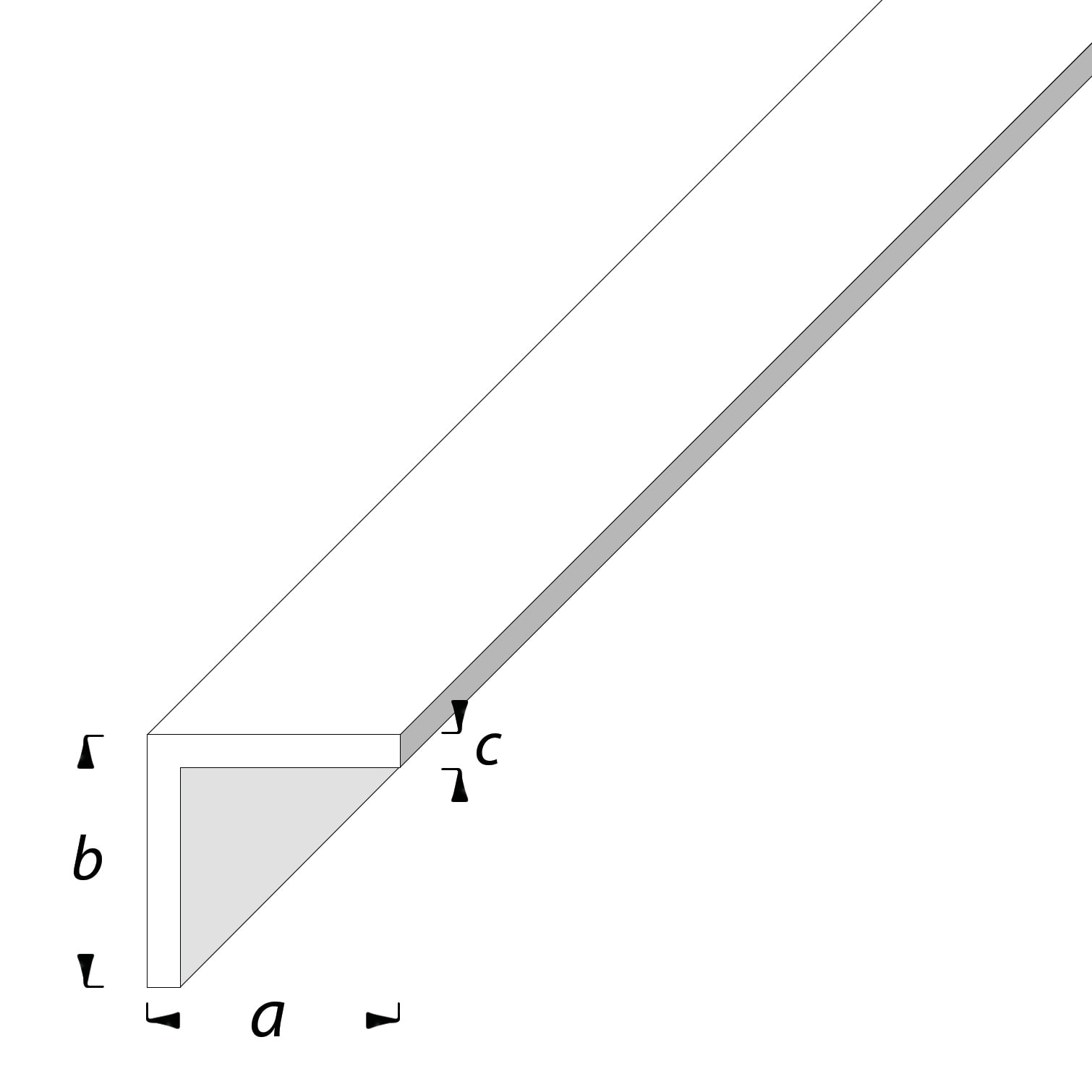 1000mm Plastic Angle - Equal Sided - 10 x 10 x 1mm - White - view 3