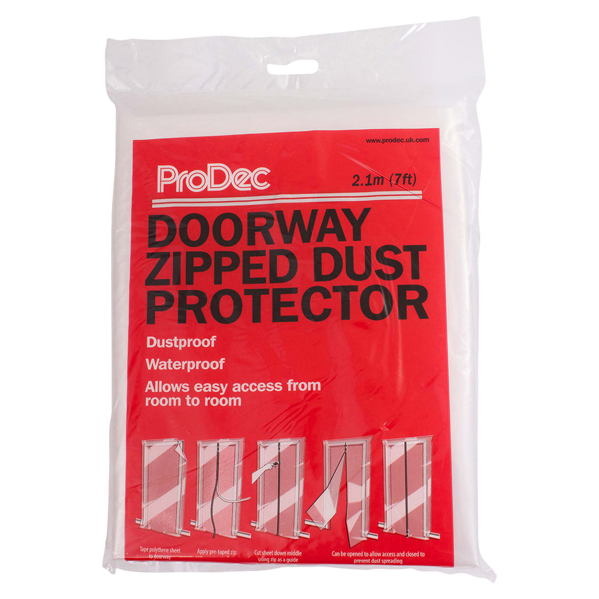 Polythene Zipped Doorway Dust Protector - 7' x 4 - view 2