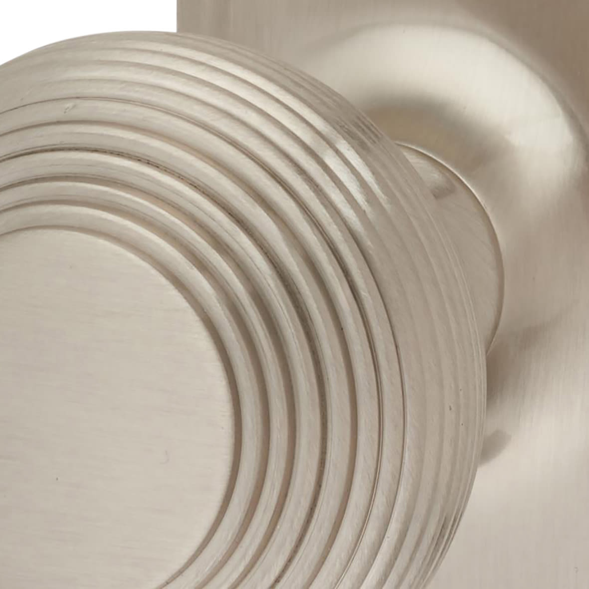 Satin Nickel Reeded Bathroom Mortice Door Knob on Backplate - 205 x 52mm - Miller Range - view 5