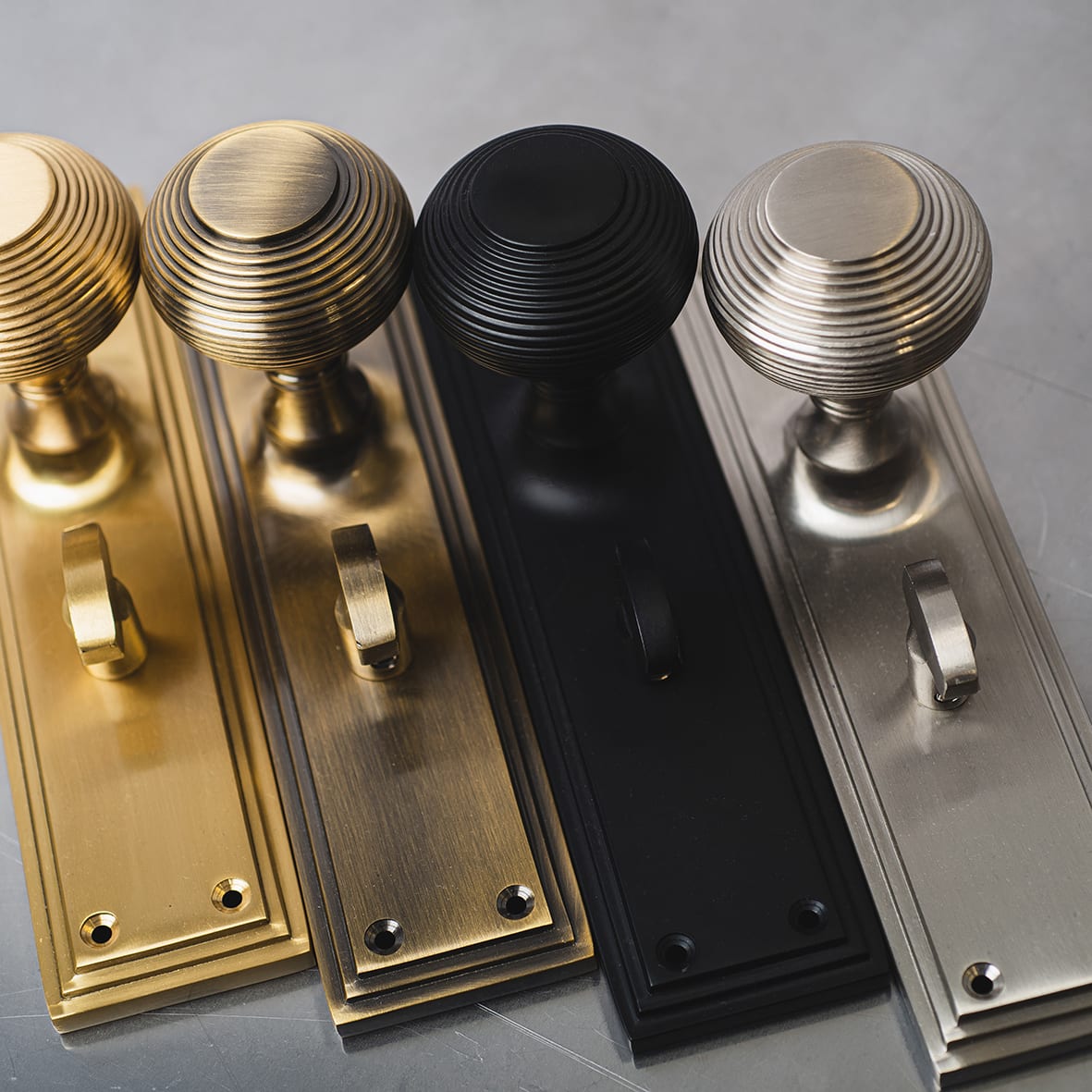 Satin Nickel Reeded Bathroom Mortice Door Knob on Backplate - 205 x 52mm - Miller Range - view 6