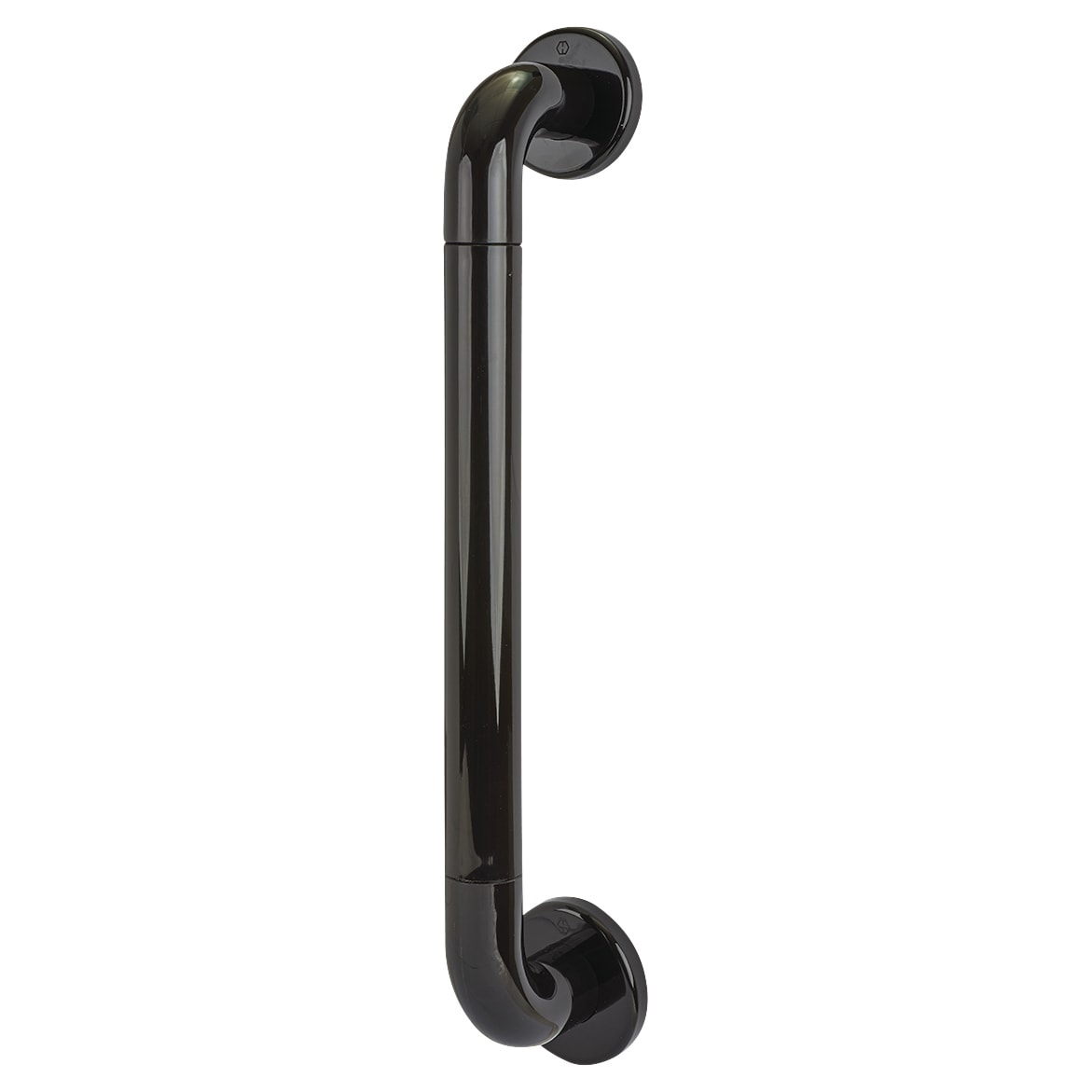 Ebony Black Nylon D-Bar Door Pull Handle on Rose - Screw Fix - 425mm c/c - view 2
