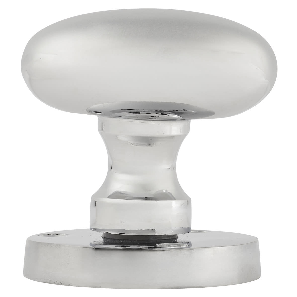 Polished Chrome Victorian Oval Mortice Door Knobs Pack - 61mm Rose Diameter - view 3