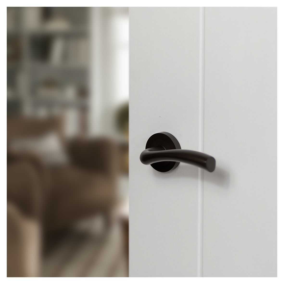 Status Texas Door Handle on Rose - Urban Dark Bronze - view 2