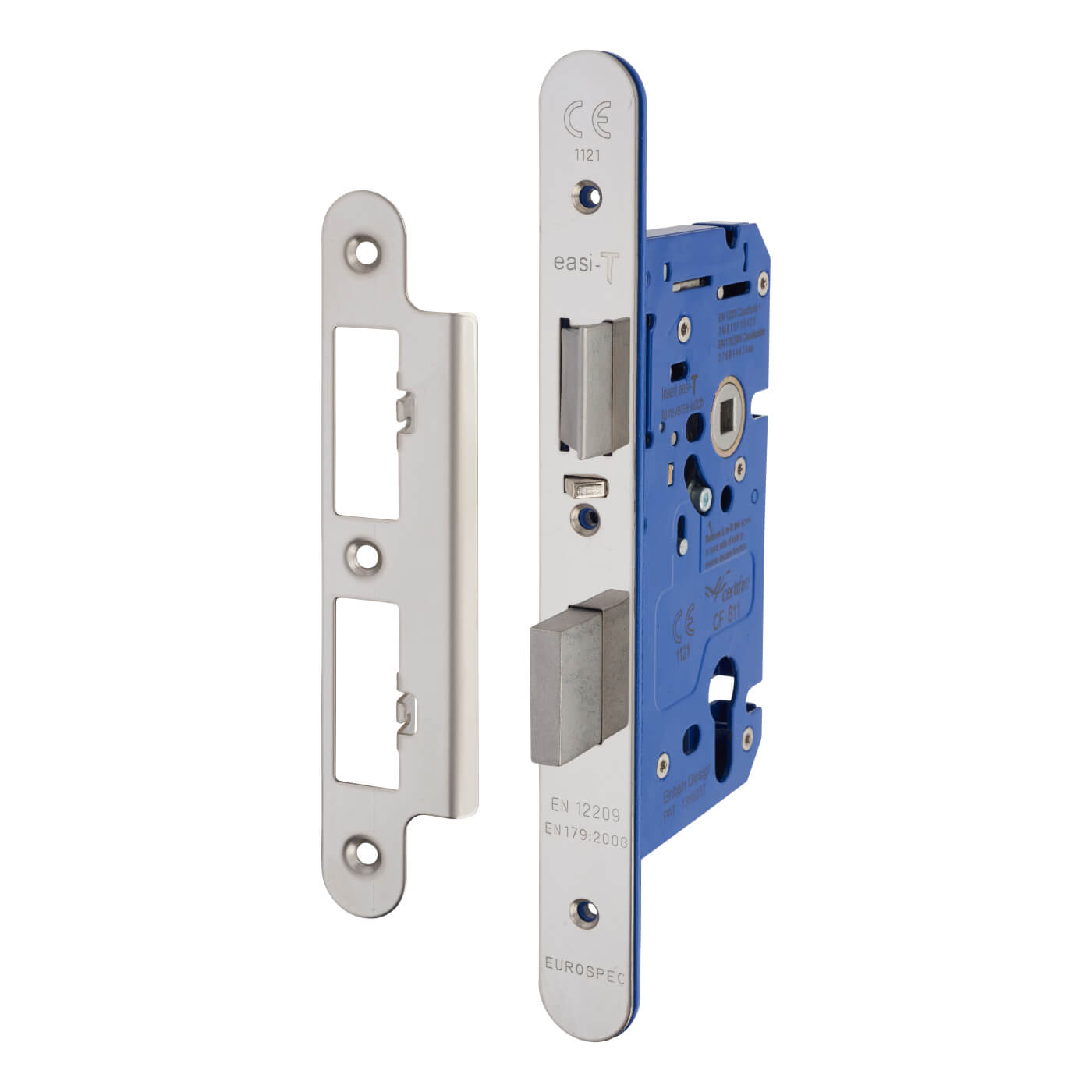 Architectural DIN Euro Escape Sashlock - 85mm Case - 60mm Backset - Radius - Pol Stainless - view 2