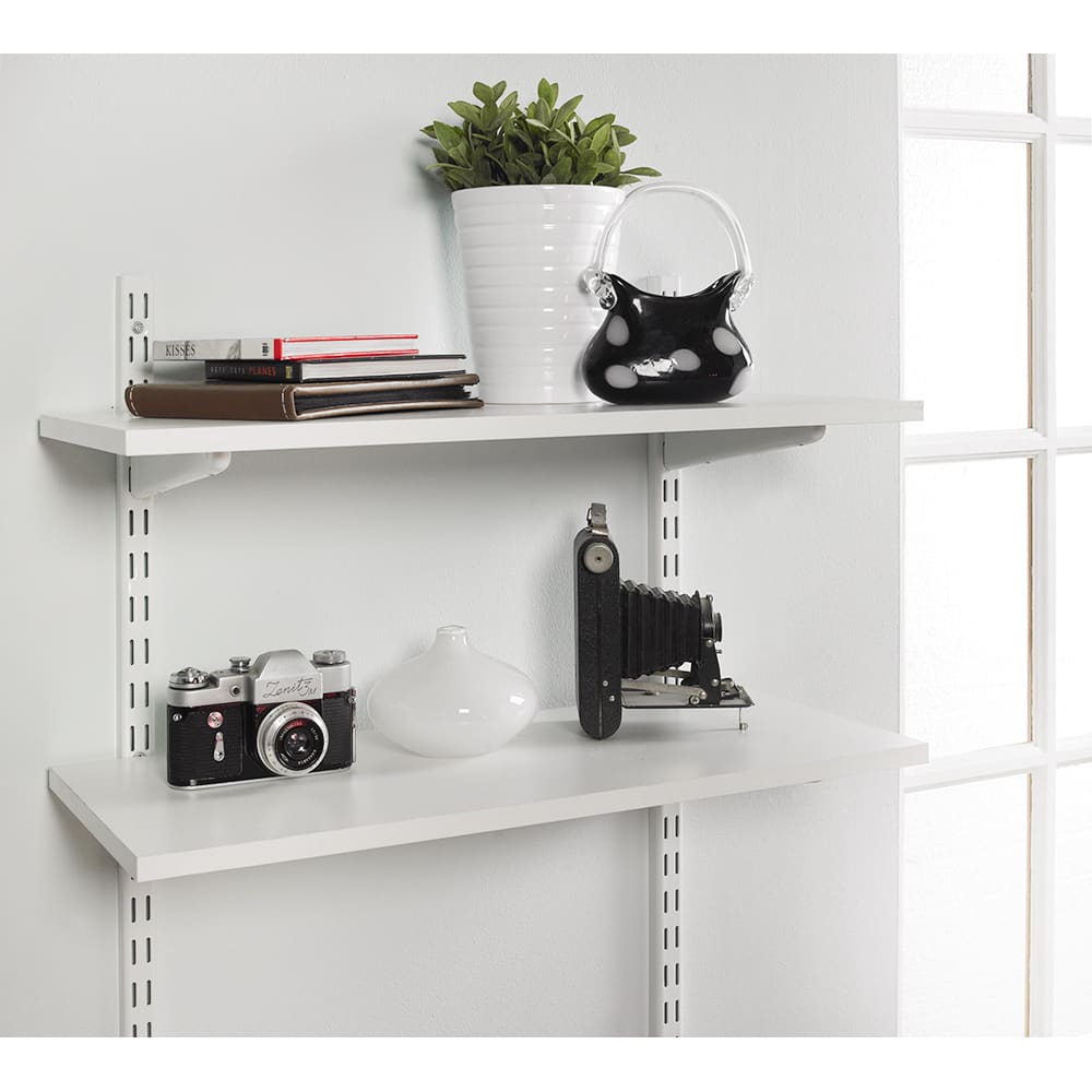 Twin Slot Shelf Bracket - 220mm Length - Matt White - view 4