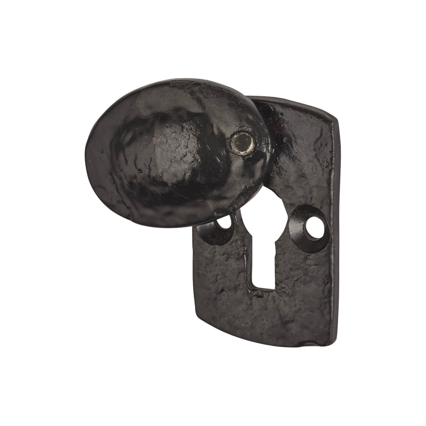 Plaque Covered Escutcheon - 45 x 29mm - Keyhole - Antique Black Iron - view 2