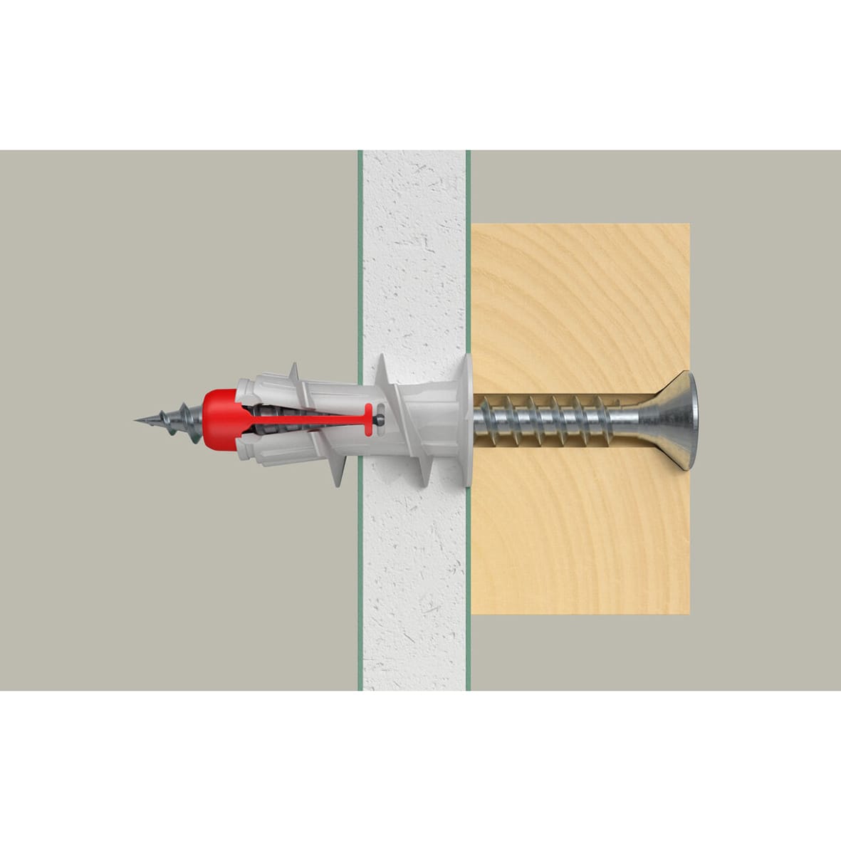 Duoblade Plug for Plasterboard - 8 x 44mm - Red & Grey - Pack of 40 - view 2