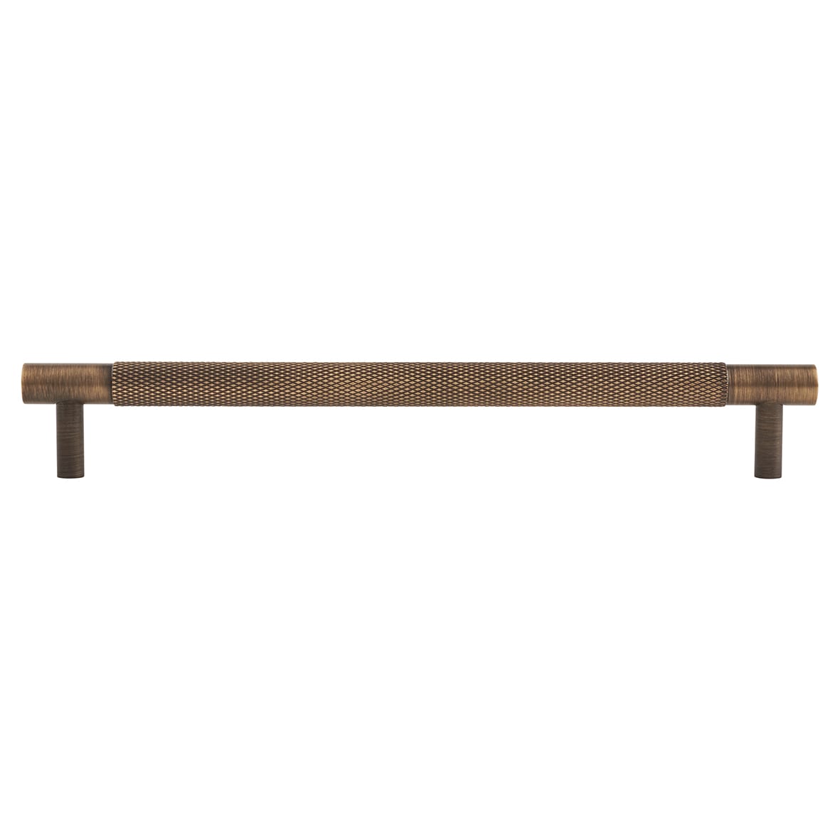 Brunel 13mm Knurled T-Bar Cabinet Pull Handle - 192mm Centres - Antique Brass - view 2