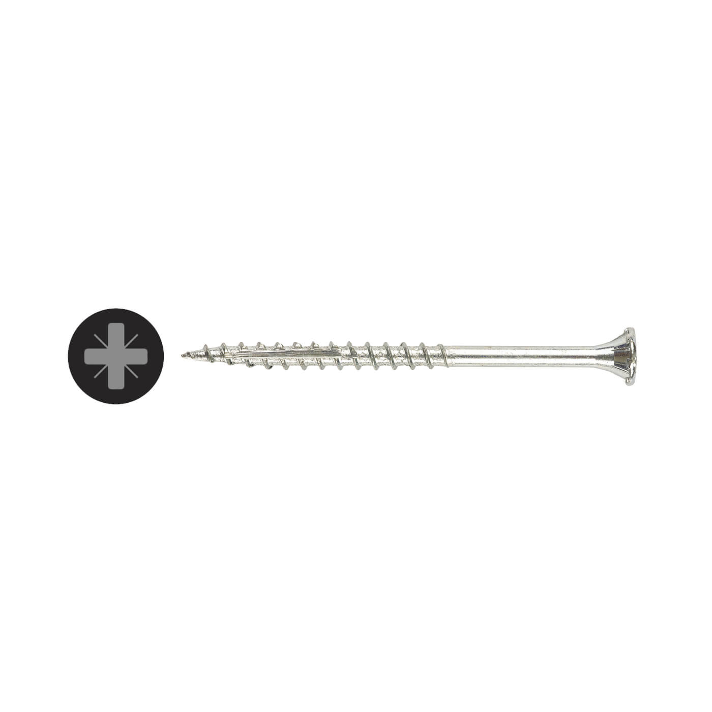 Cutter Pozi Countersunk Wood Screws - 4.0 x 60mm - Bright Zinc Plated - Pack of 200 - view 2