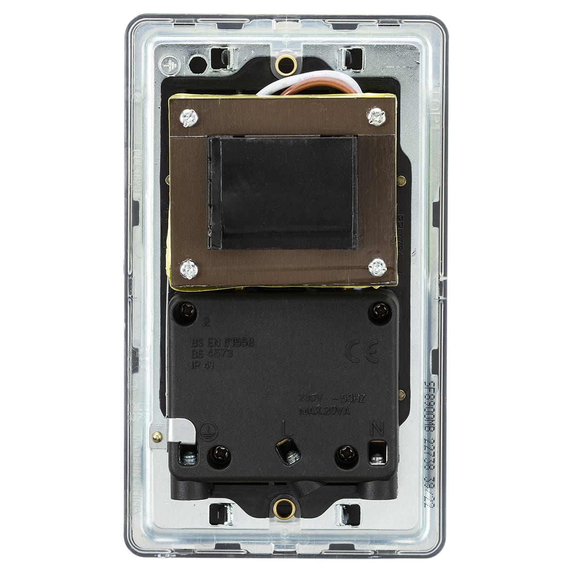 115/230V Screwless Flat Plate Dual Voltage Shaver Socket - Matt Black & Black Insert - view 4