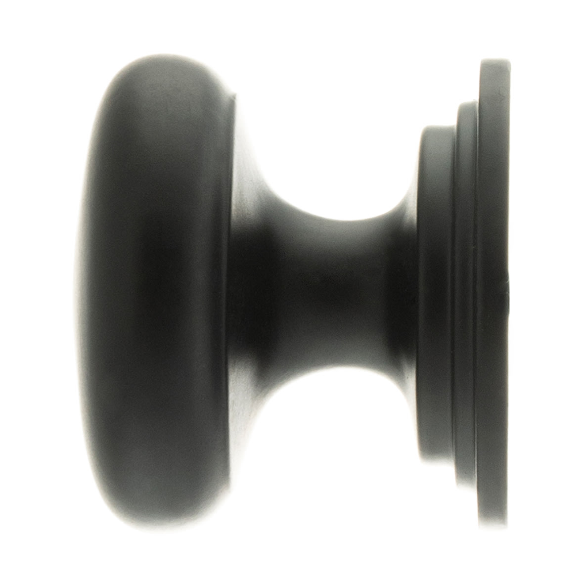Old English Lincoln Victorian Round Cabinet Knob - 38mm Diameter - Matt Black - view 2