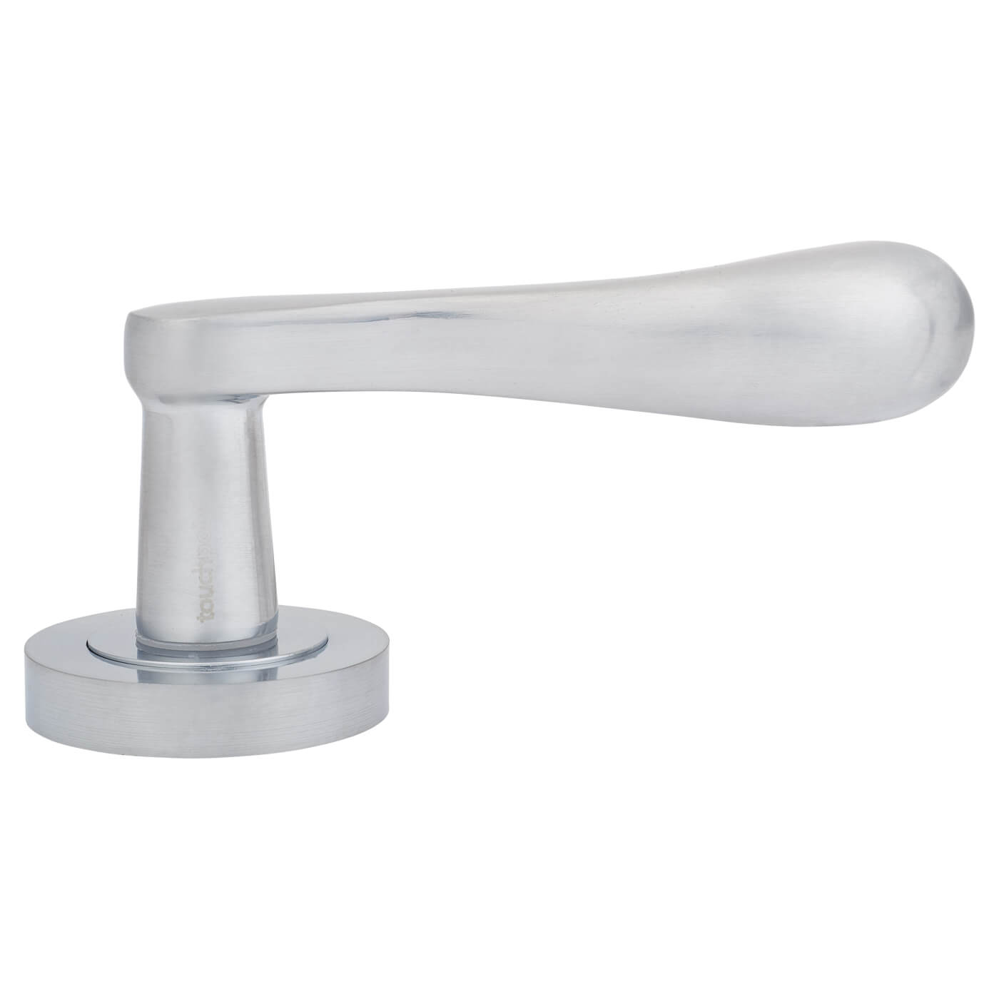 Satin Chrome Scroll Door Handles on Round Rose - Scarlett Range - view 3