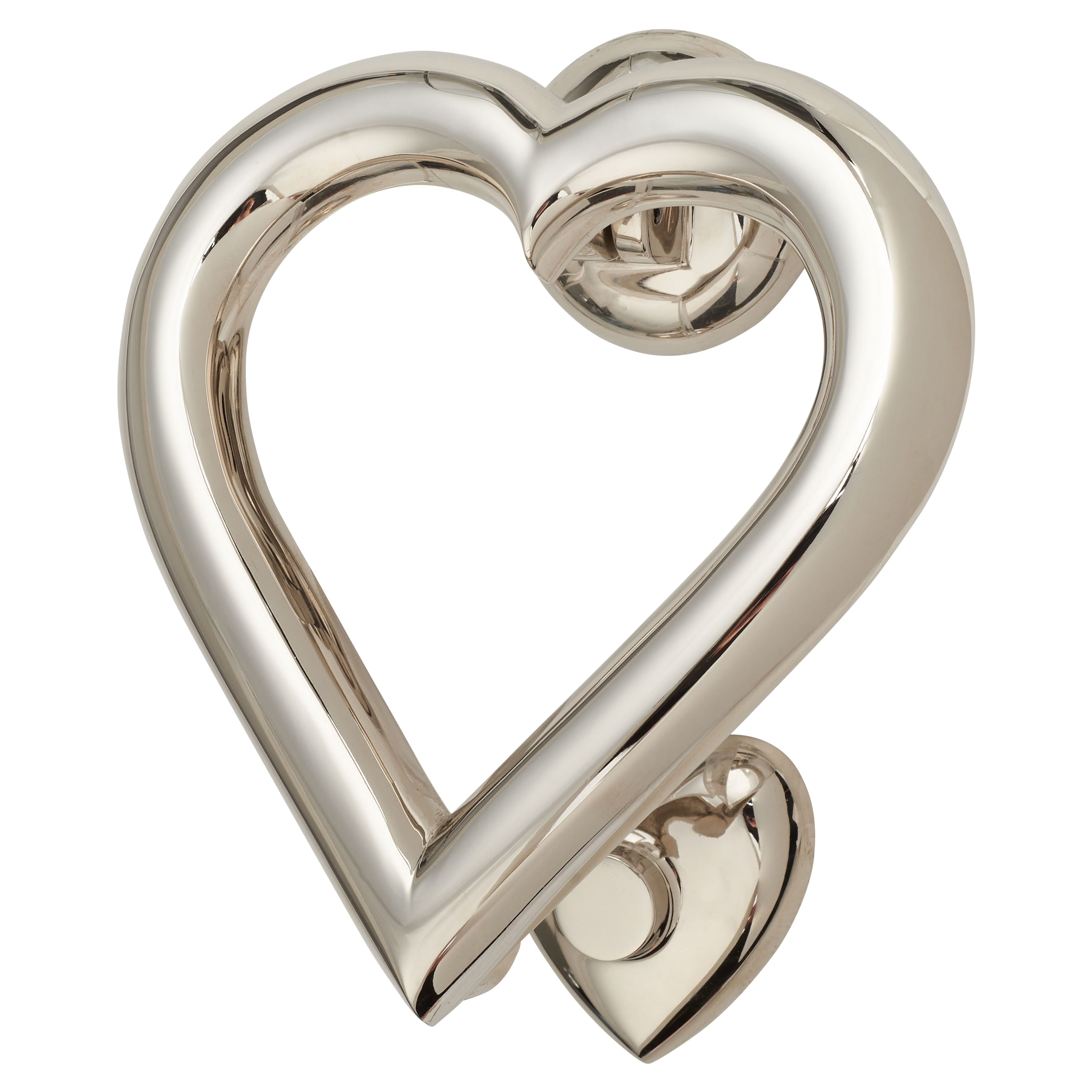 Heart Door Knocker - Polished Nickel - 120 x 110mm - view 2