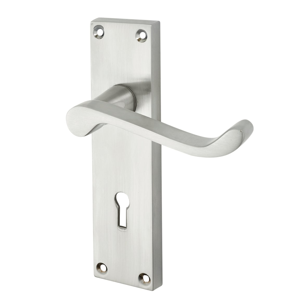 Satin Chrome Scroll 3 Lever Sashlock Door Handles Pack - Ancona Range - view 2