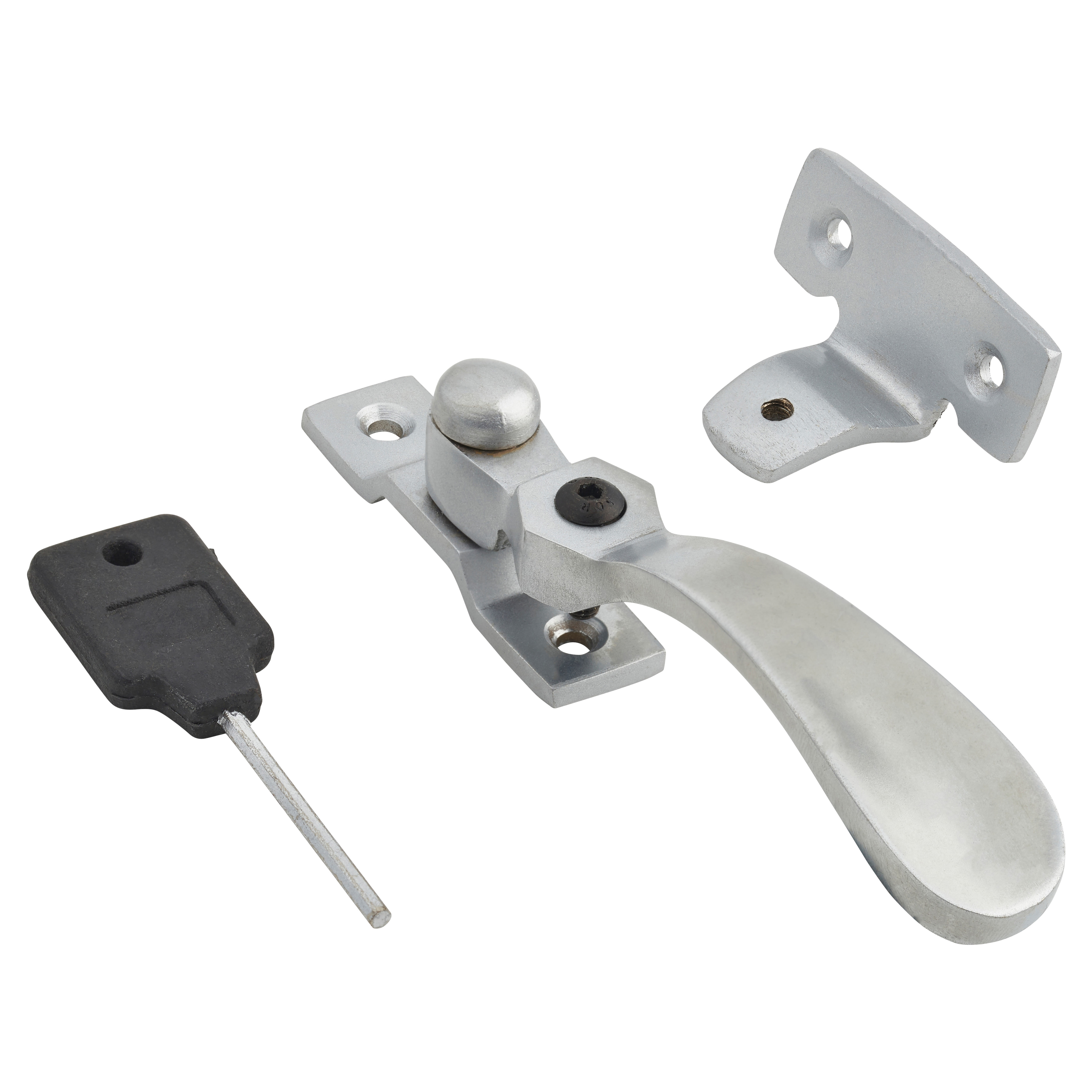 Cast Victorian Locking Wedge Casement Window Fastener - Reversible - Satin Chrome - view 2
