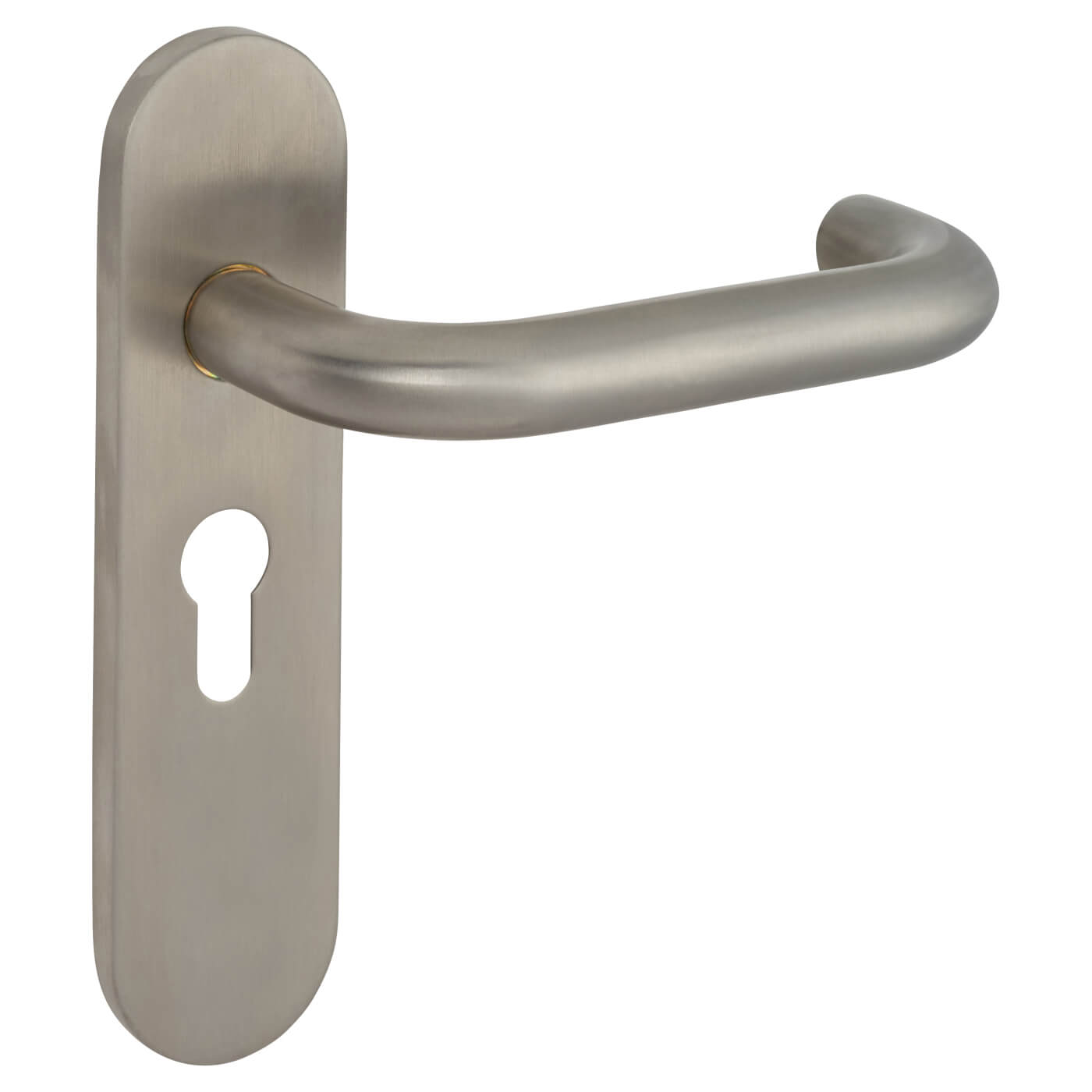 Satin Stainless Steel 19mm Return to Door Euro Lock Door Handles - Radius - 47.5mm c/c - view 3