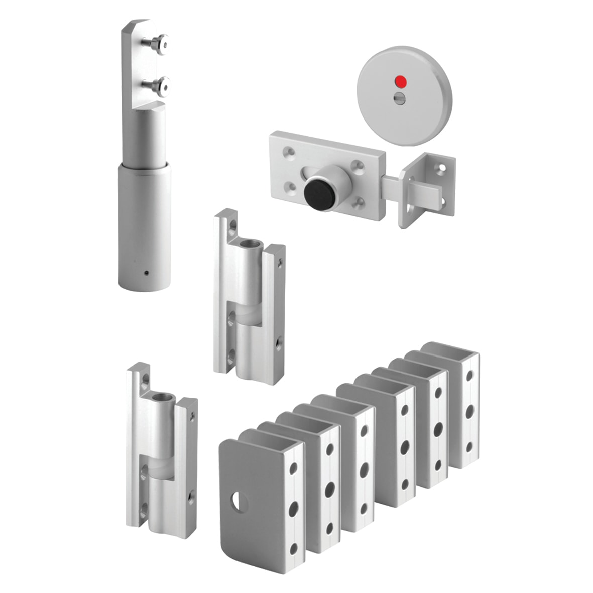 Cubicle Pack 'A' - 17-21mm Panels - Satin Anodised Aluminium - view 2