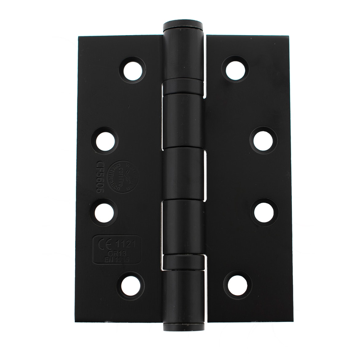 Twin Ball Bearing Grade 13 Butt Fire Door Hinge - 102 x 75 x 3mm - Matt Black - Pack of 3 - view 2