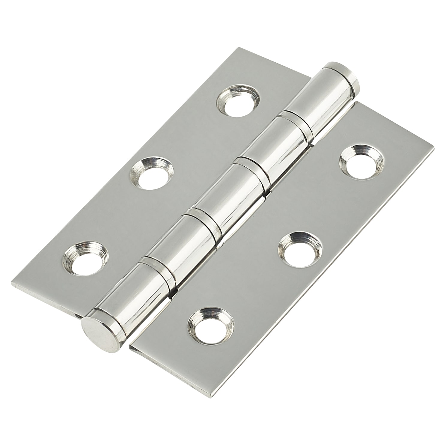 Washered Stainless Steel Butt Door Hinge - 76 x 51 x 2mm - Polished Stainless - Pair - view 2