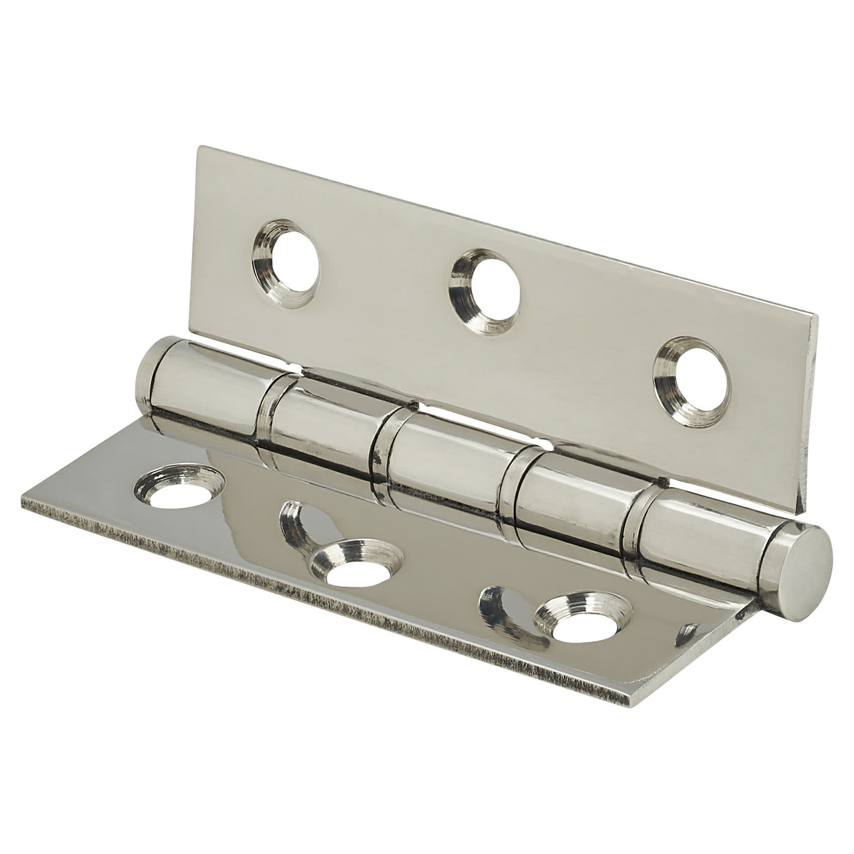 Washered Stainless Steel Butt Door Hinge - 76 x 51 x 2mm - Polished Stainless - Pair - view 3