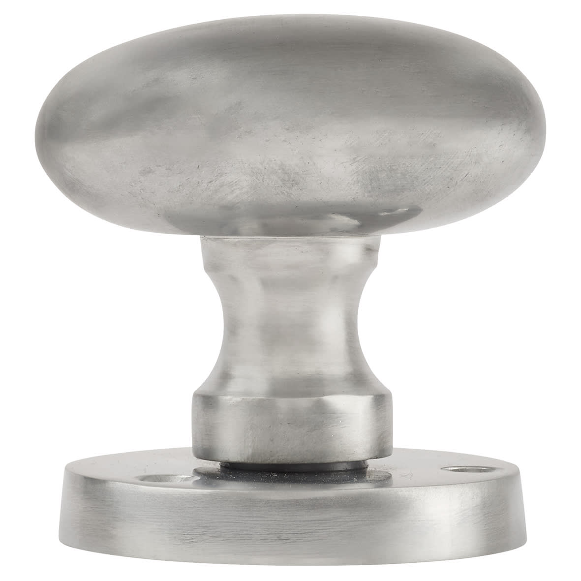 Satin Chrome Victorian Oval Mortice Door Knob - 61mm Rose Diameter - view 3