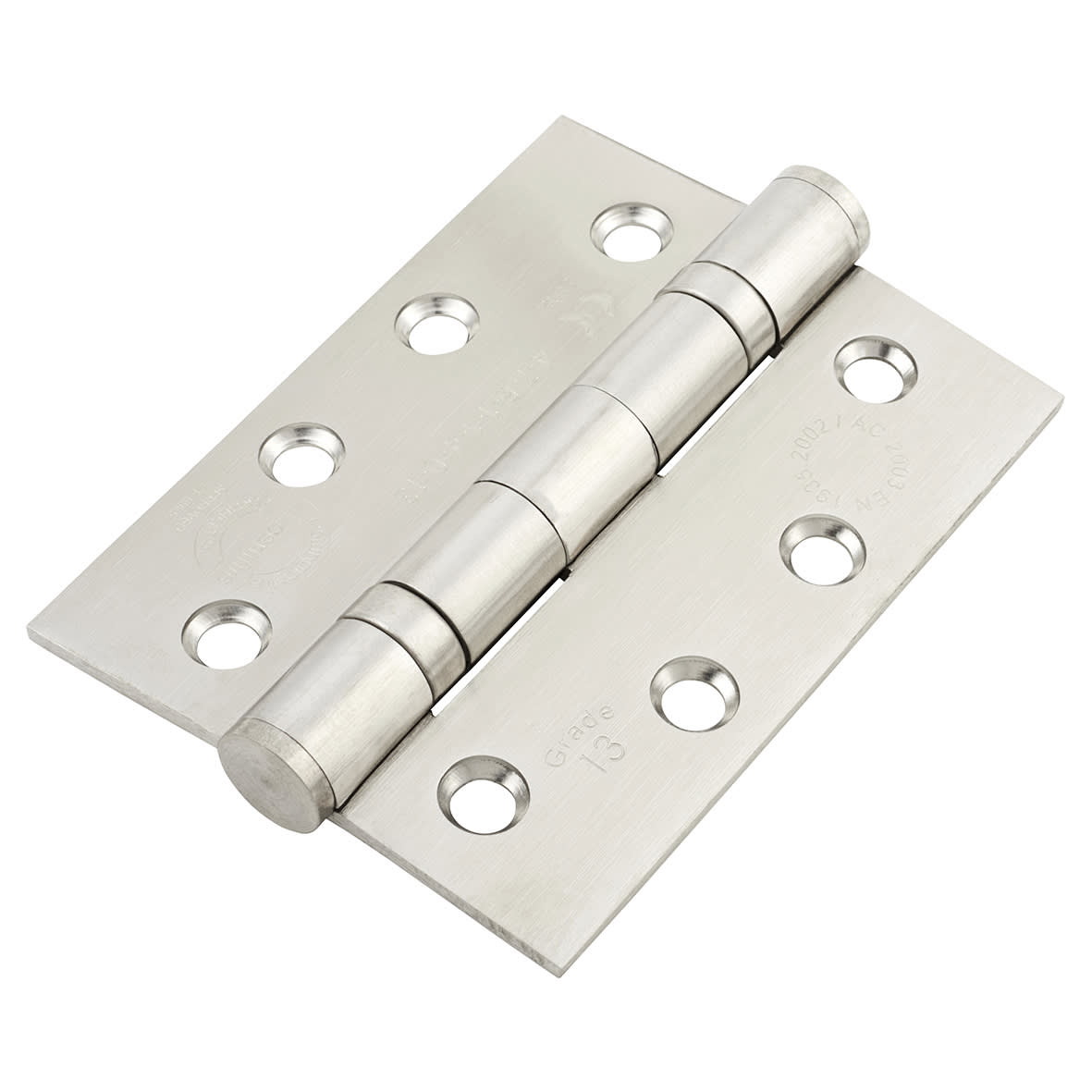 Twin Ball Bearing Grade 13 Butt Fire Door Hinge - 100 x 75 x 3mm - 201 Stainless - Pack of 3 - view 5