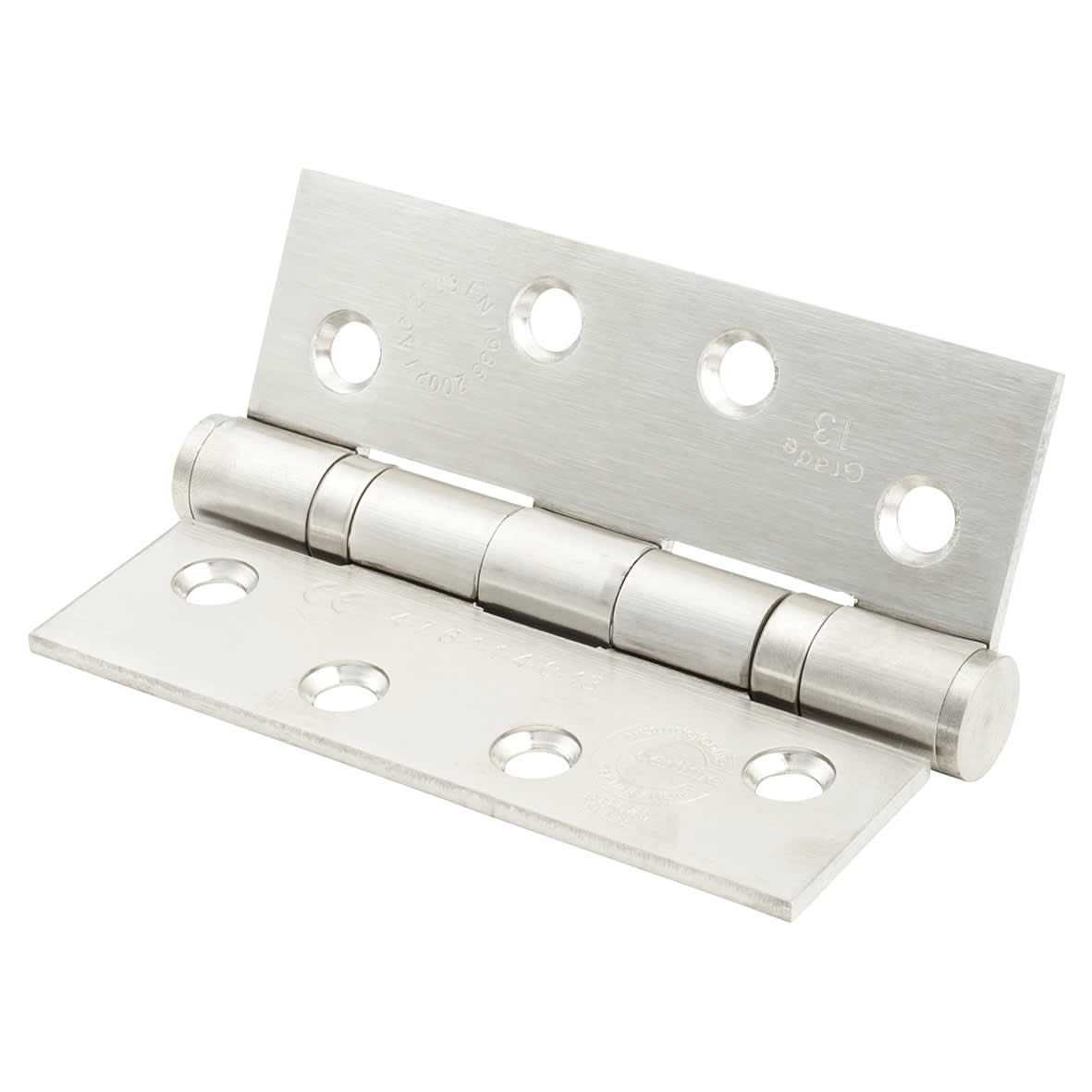 Twin Ball Bearing Grade 13 Butt Fire Door Hinge - 100 x 75 x 3mm - 201 Stainless - Pack of 3 - view 6