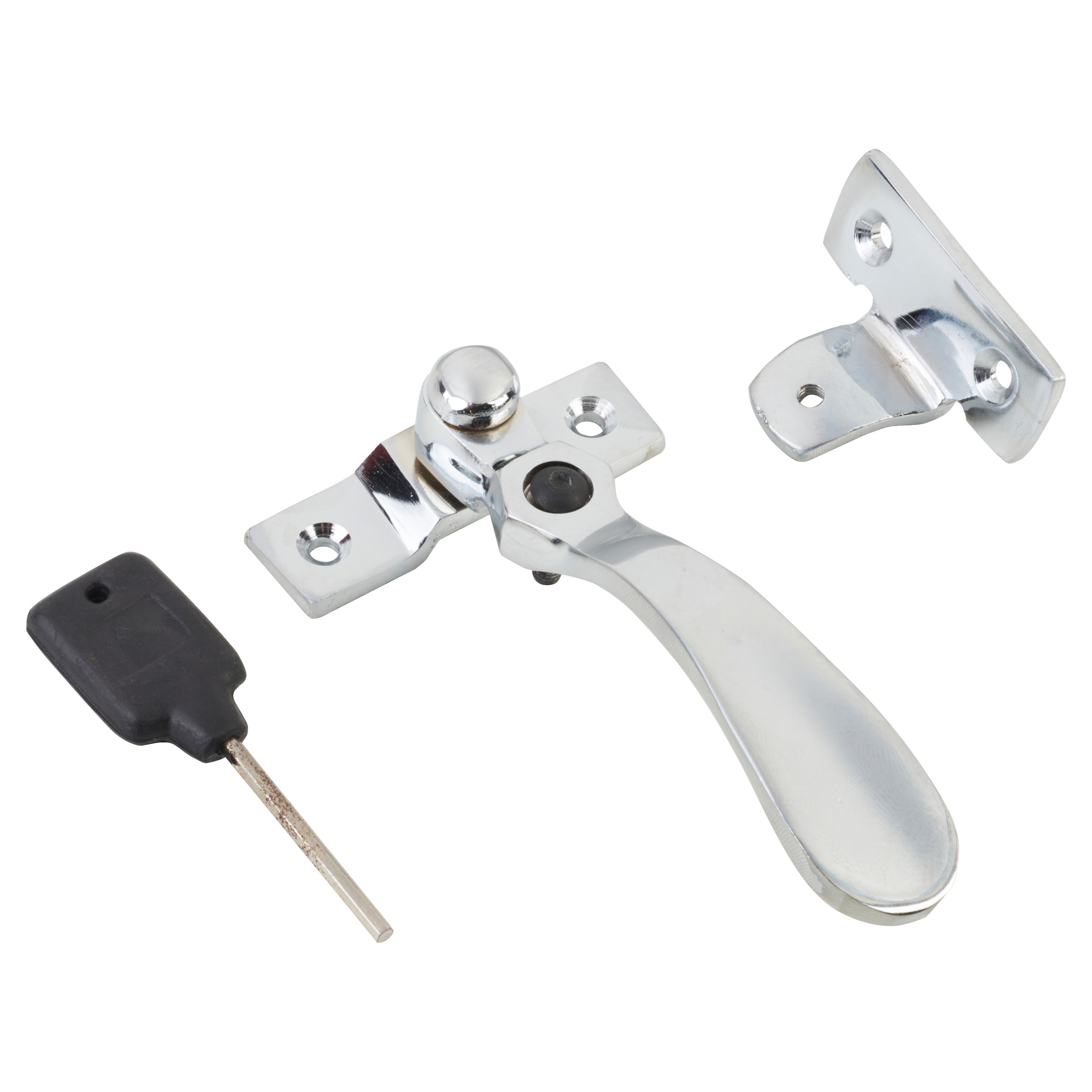 Cast Victorian Locking Wedge Casement Window Fastener - Reversible - Polished Chrome - view 2