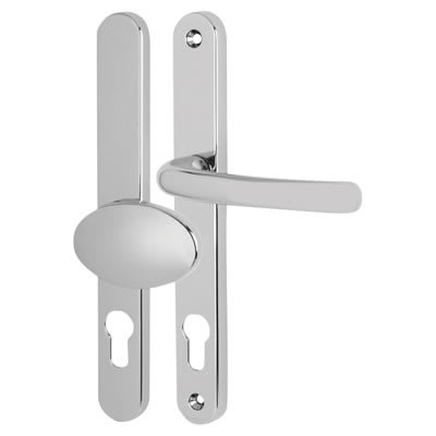 Balmoral uPVC Offset Multipoint Lever/Pad Door Handle - 92/62mm c/c - Bright Chrome - view 2