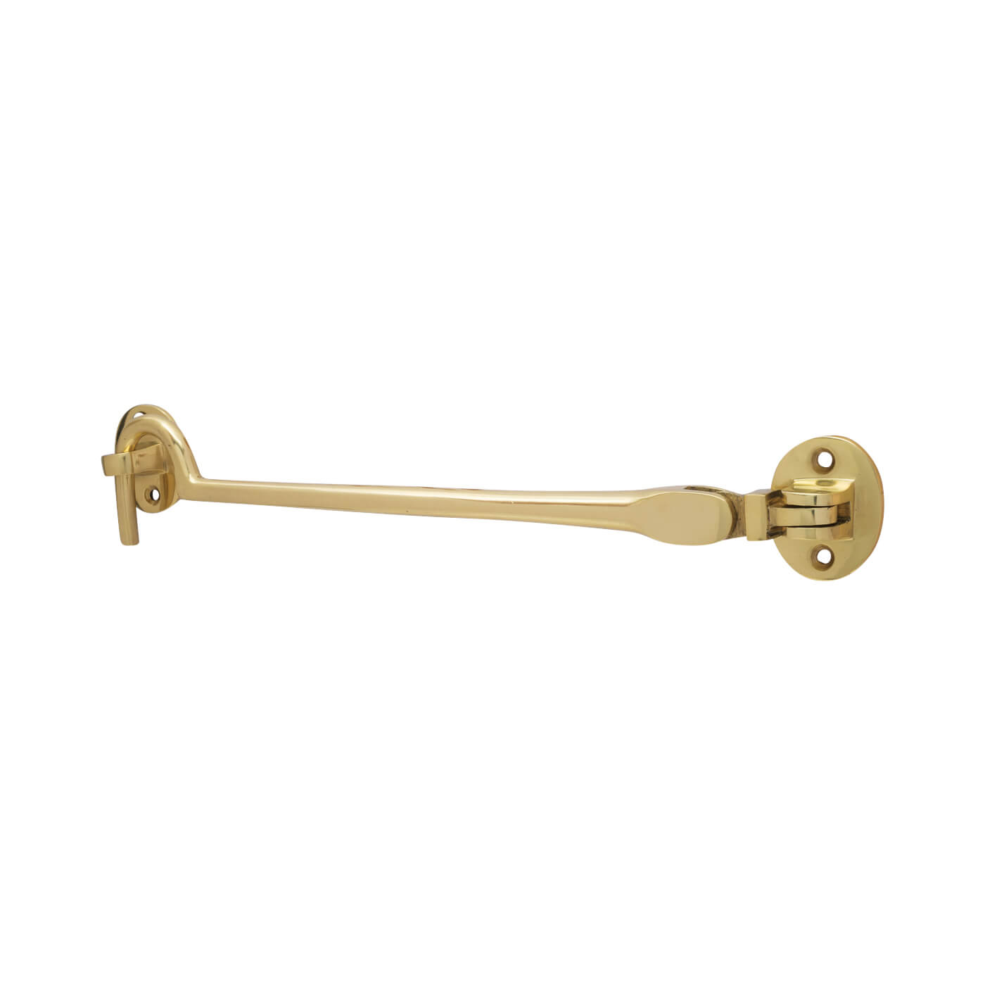 Heavy Duty Cabin Hook & Eye - 250mm Length - Polished Brass - view 2