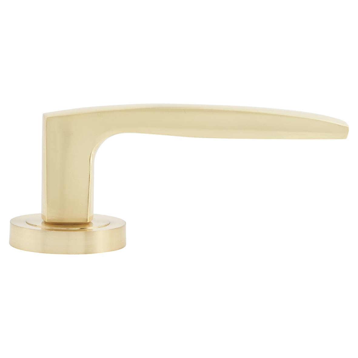 Satin Brass Door Handles on Round Rose - Ivy Range - view 3