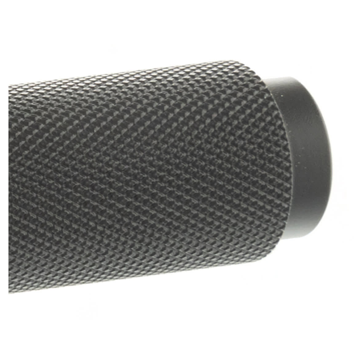 Millhouse Brass Crompton Knurled Door Handle on Rose - Matt Black - view 3