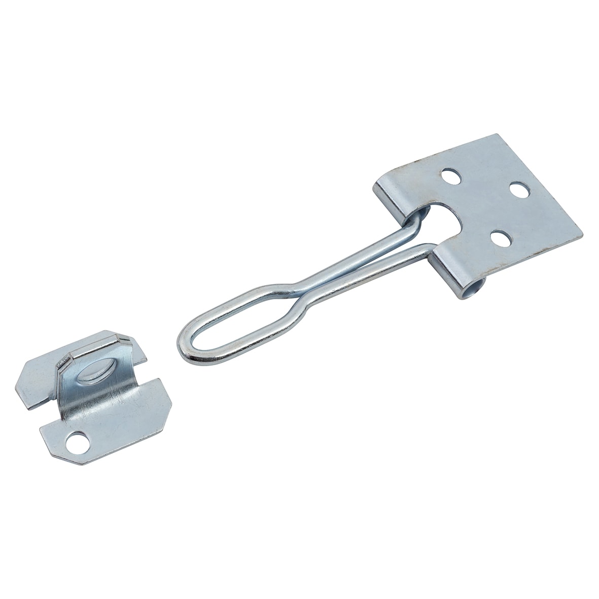 Light Duty Wire Hasp & Staple - 100mm Length - Bright Zinc Plated - view 2
