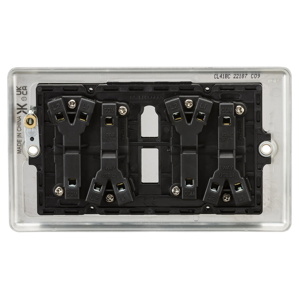 10AX 4 Gang 2 Way Round Edge Light Switch - Brushed Chrome - view 4