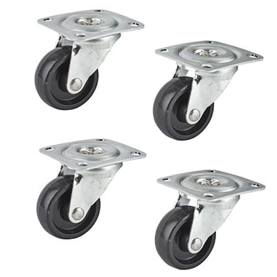 Classic Furniture Castor - Swivel Top - Plate Fixing - 31mm Diameter - Black - Pack of 4 - view 2