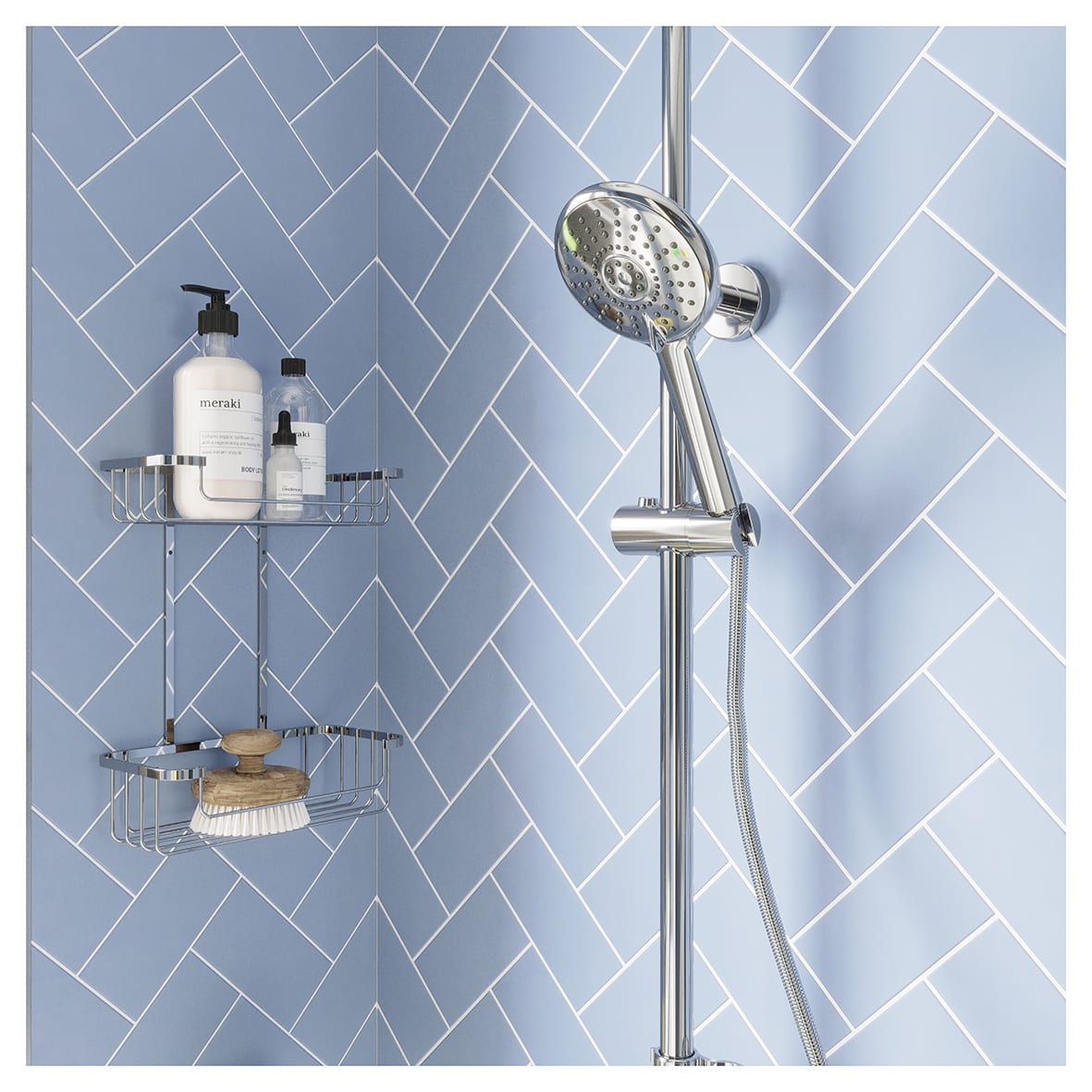 Aqua Air Varone 5 Spray Shower Handset - Chrome - view 5