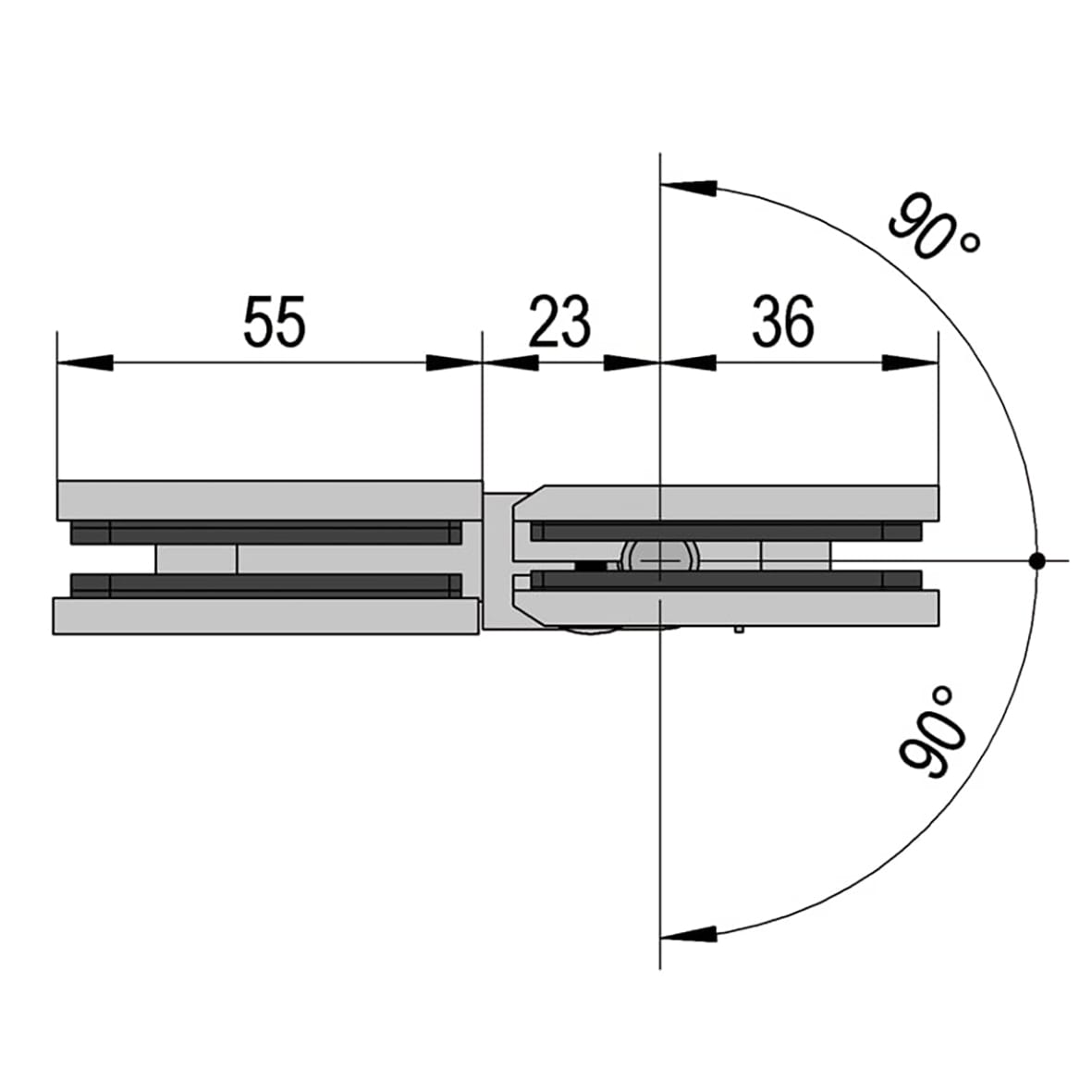 Bilbao Select Glass to Glass Shower Hinge - 180° - 8-12mm Glass - Polished Chrome - view 3