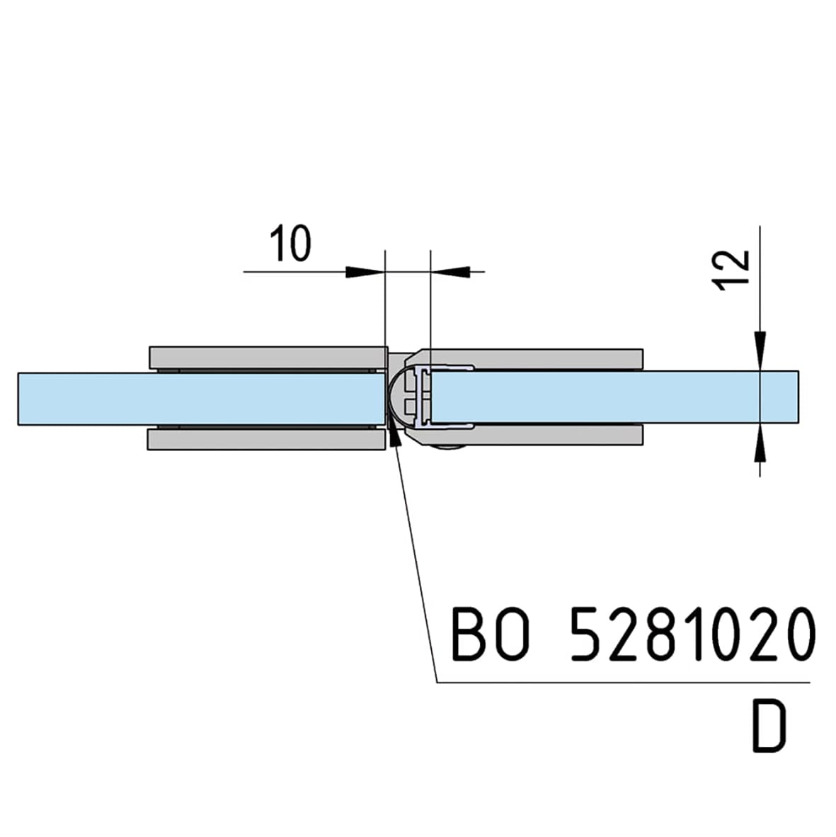 Bilbao Select Glass to Glass Shower Hinge - 180° - 8-12mm Glass - Polished Chrome - view 7