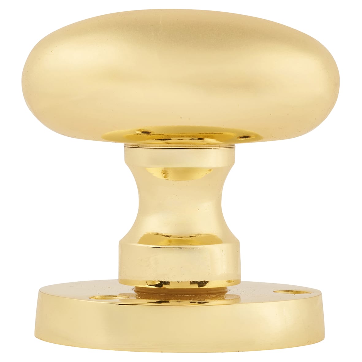 Polished Brass Victorian Oval Mortice Door Knobs Pack - 61mm Rose Diameter - view 3