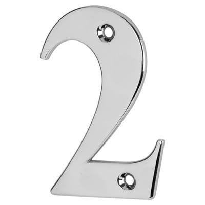 79mm Screw Fix Door Numeral - 2 - Bright Chrome - view 2